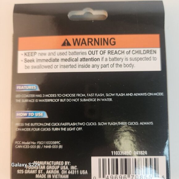 Light-Up LED 4 inch Coaster With Color Changing Effects Set of 2 - Picture 9 of 10